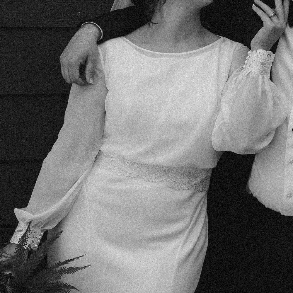 Chic Wedding Blouse/Top with Lace and Pearl Details
